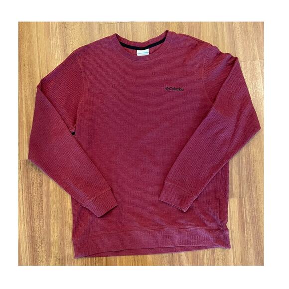 Columbia Other - Columbia Men's L Red Knit Crew Neck Sweatshirt Long Sleeve Logo